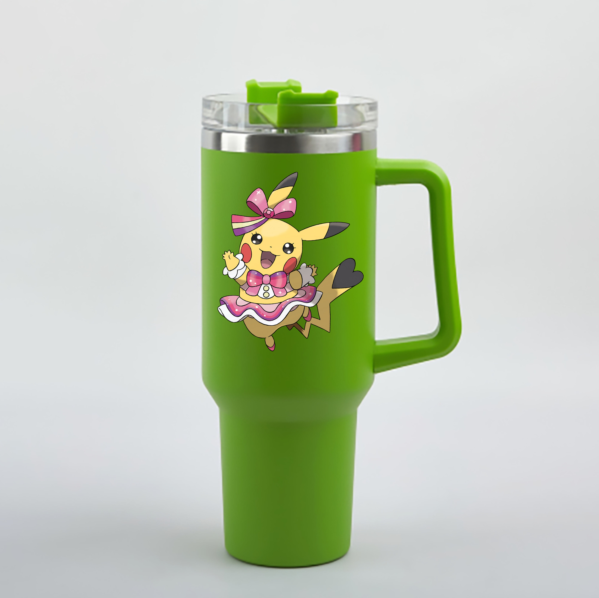 （画像用） ポケットモンスター Pokémon 1200mL車用タンブラー - クリスタルステッカー（プラスチックストロー付き）
